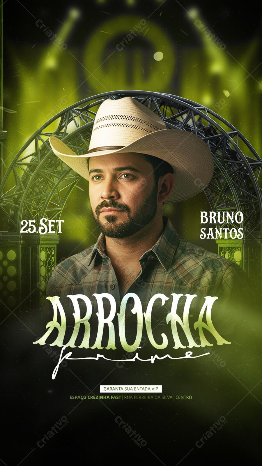 Flyer Show Sertanejo Bruno Santos 25 Set PSD Editável