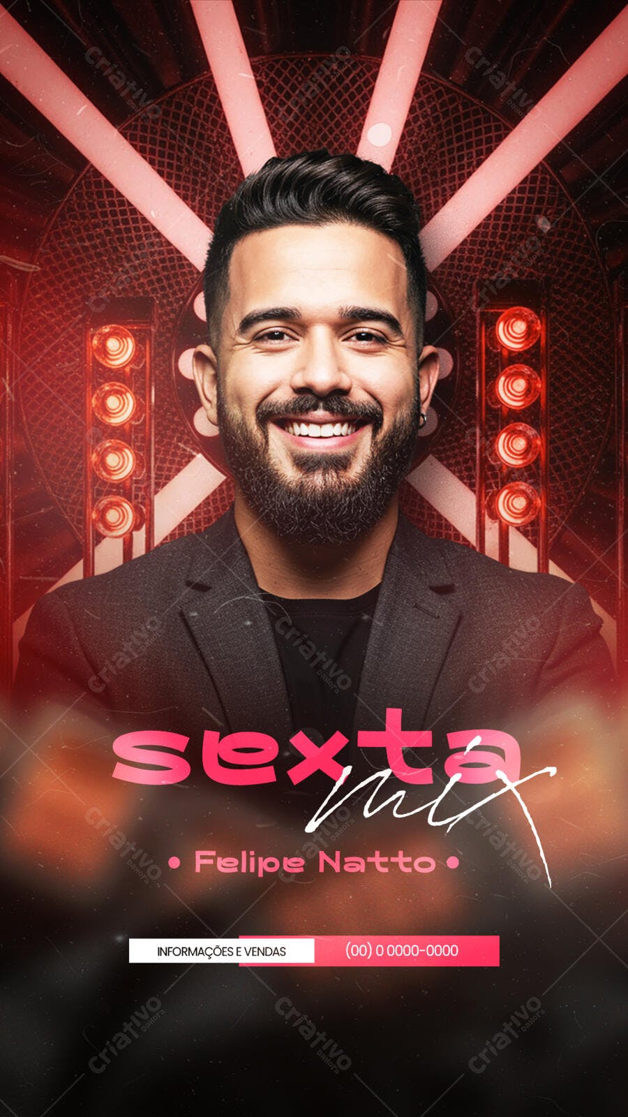 Flyer para Show Felipe Natto PSD Editável