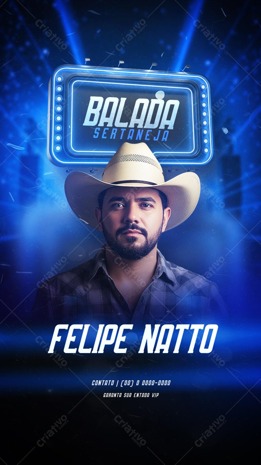 Flyer para Festa Sertaneja PSD Editável