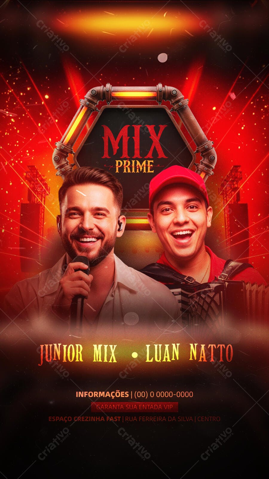 Flyer Show Musical Junior Mix e Luan Natto PSD Editável
