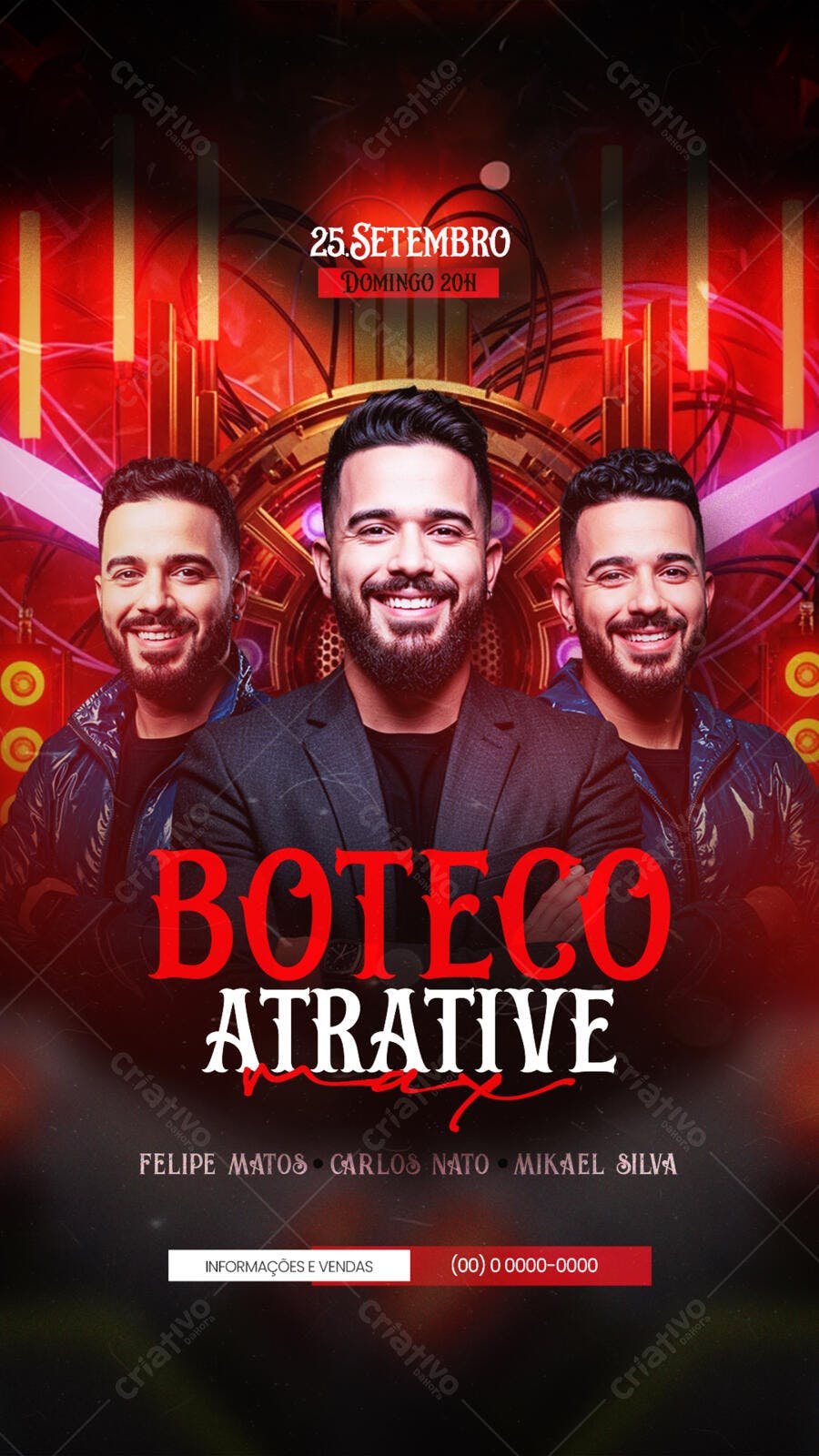 Flyer para Evento Musical Boteco Atractive PSD Editável