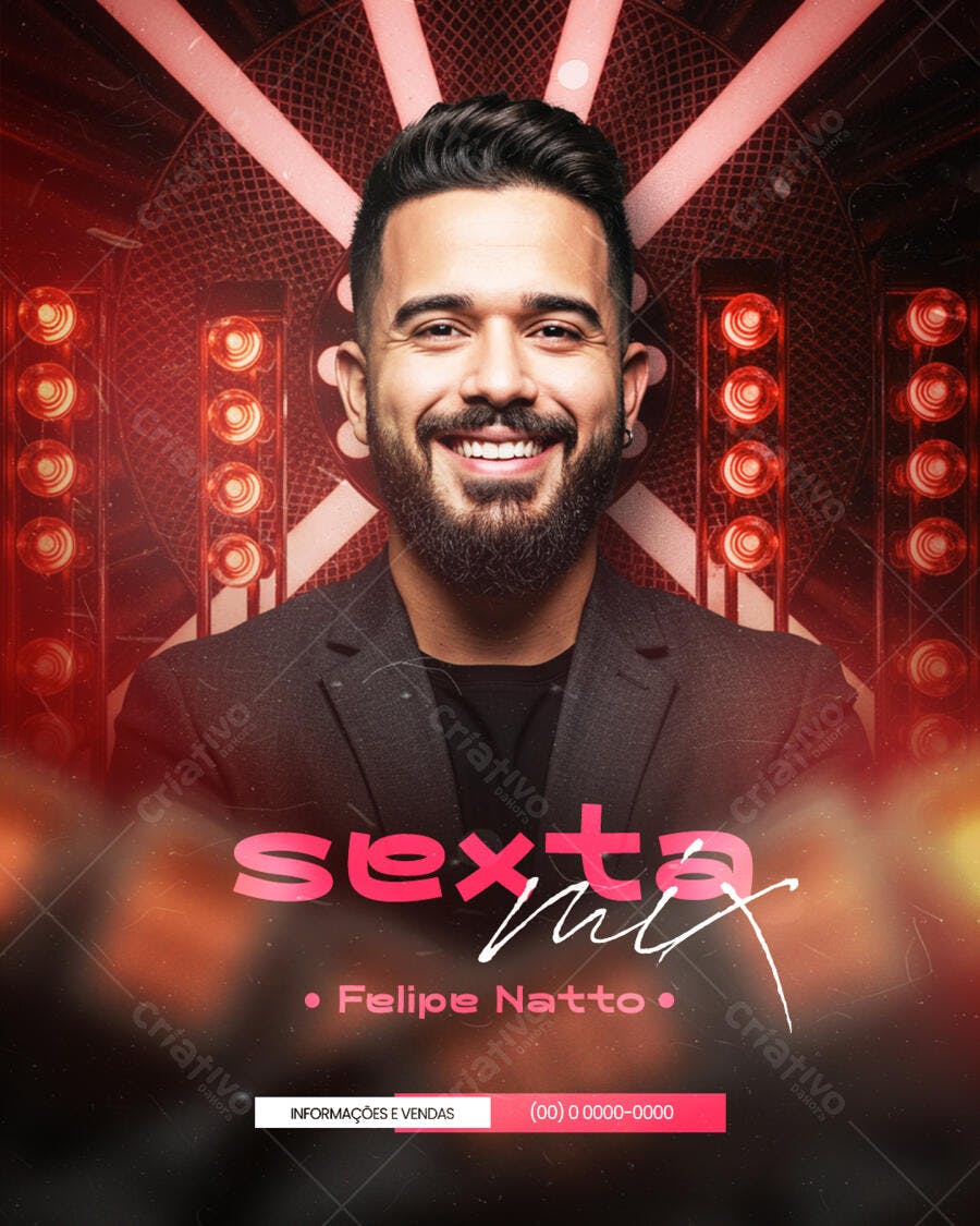 Flyer para Show Felipe Natto PSD Editável