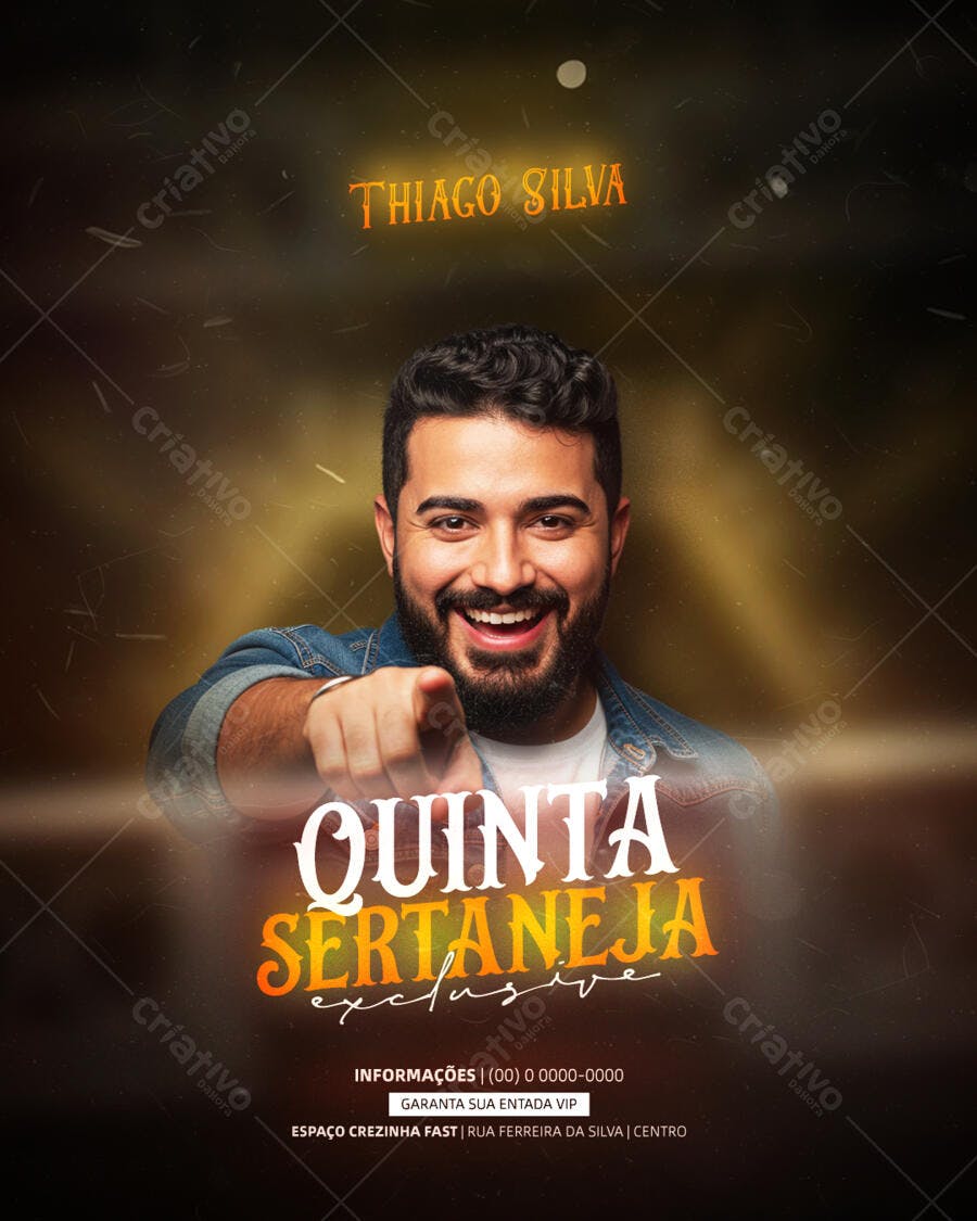 Flyer para Festa Sertaneja PSD Editável