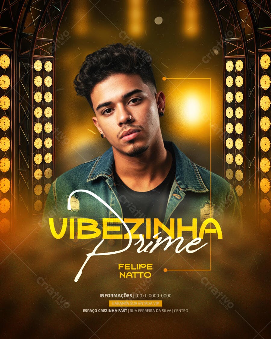 Flyer para Show Felipe Natto PSD Editável