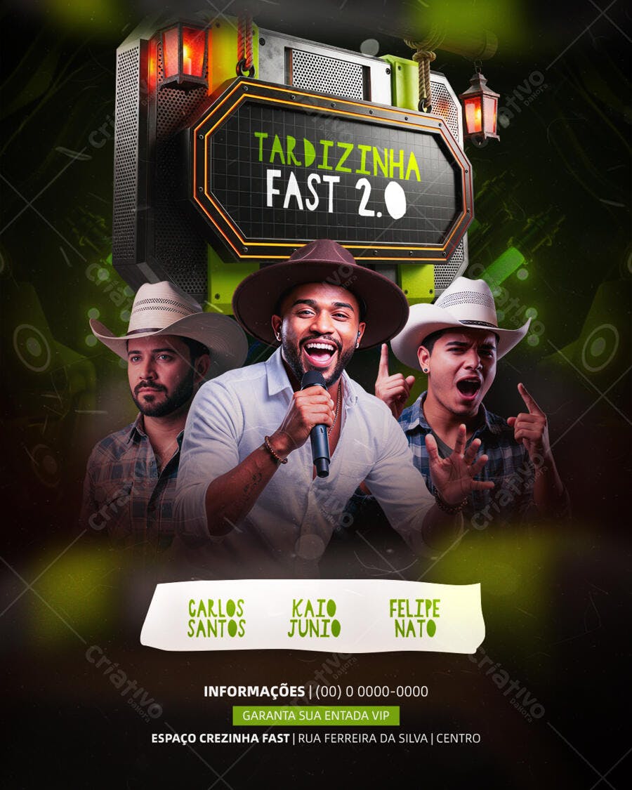 Flyer PSD para Tardezinha Sertaneja e Shows de Pagode