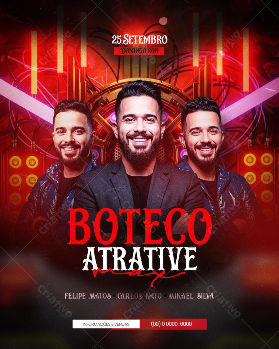 Flyer para Evento Musical Boteco Atrativo PSD Editável
