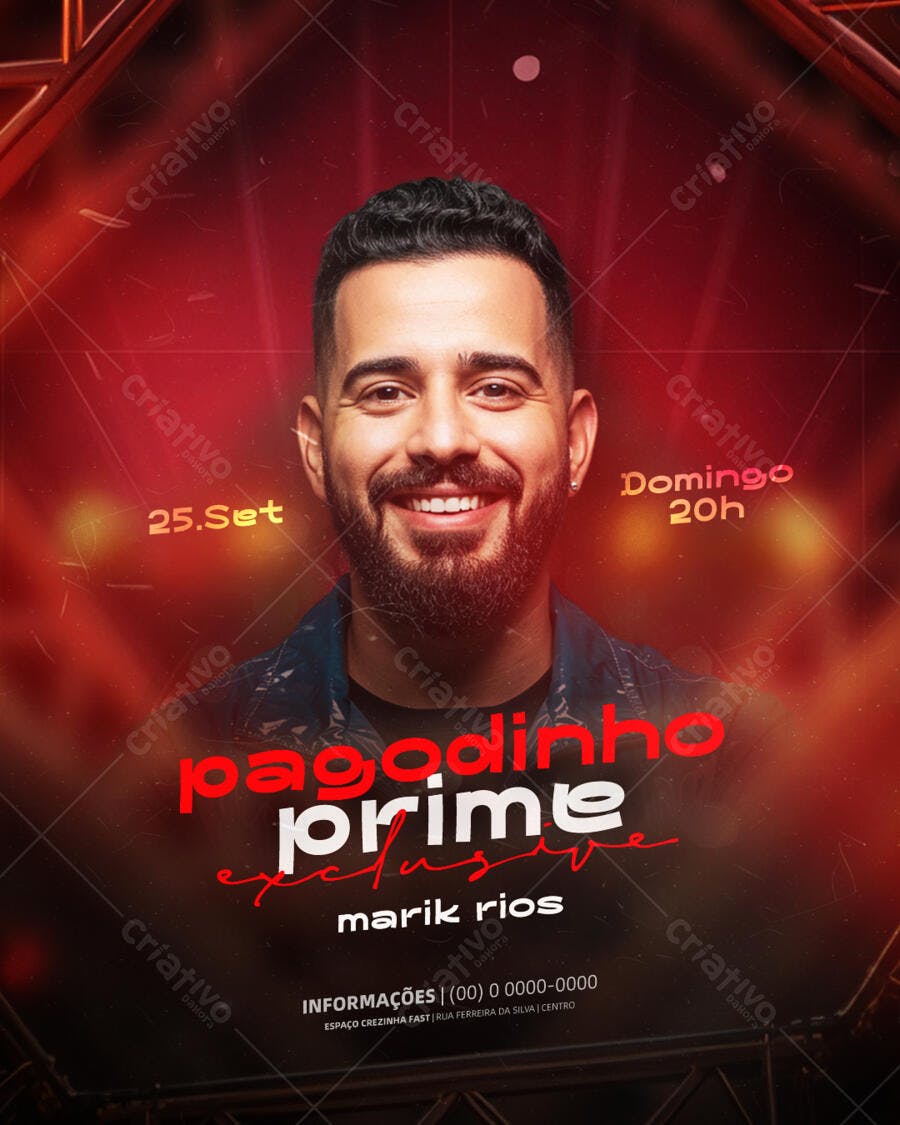 Flyer em PSD para Show de Pagode e Agenda de Eventos