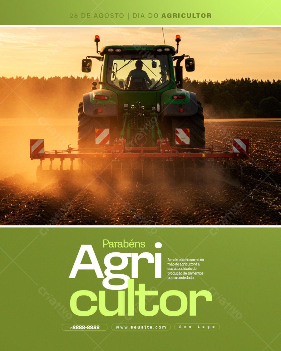 Flyer Dia do Agricultor 28 de Agosto PSD Editável