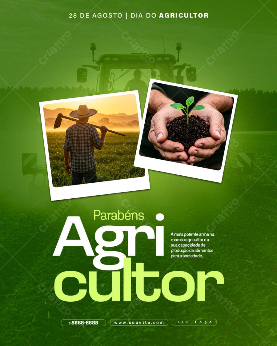  Arte PSD Editável para Homenagem ao Dia do Agricultor
