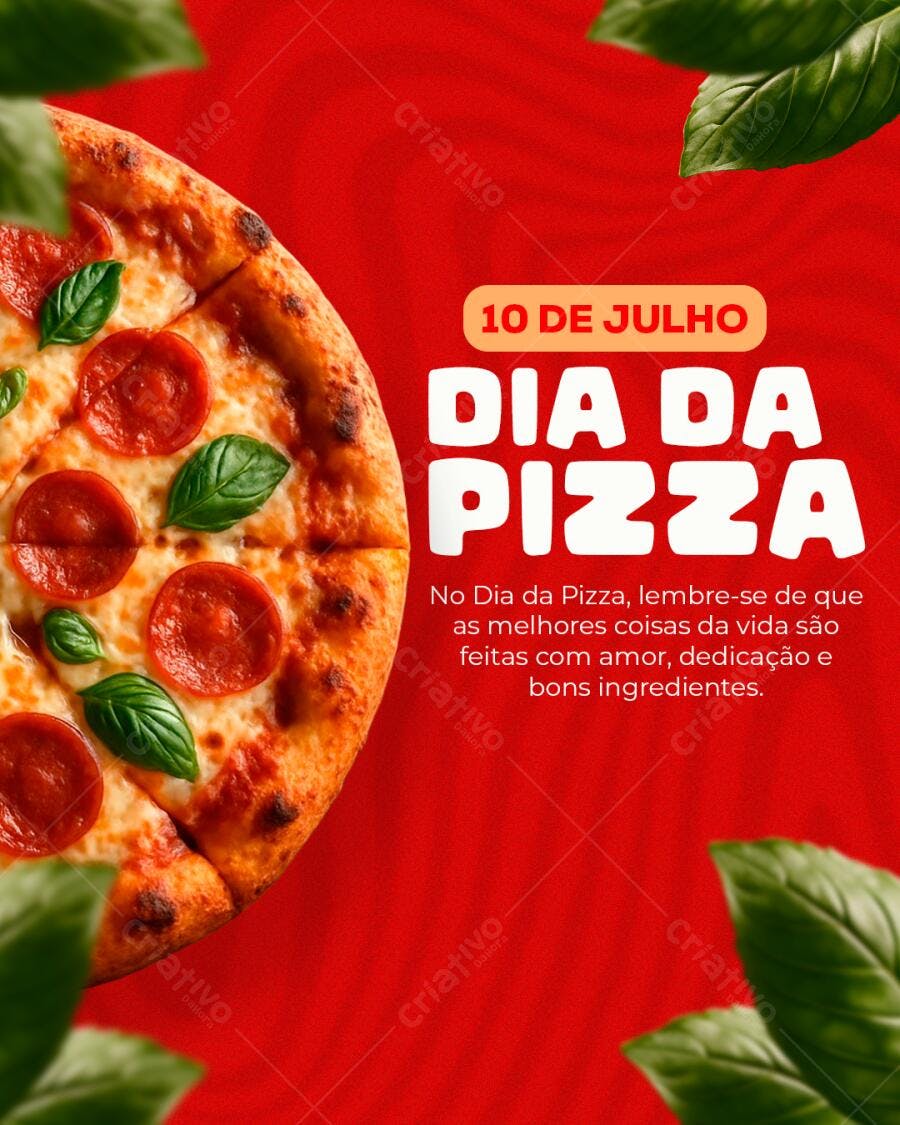 Flyer Dia da Pizza 10 de Julho PSD Editável