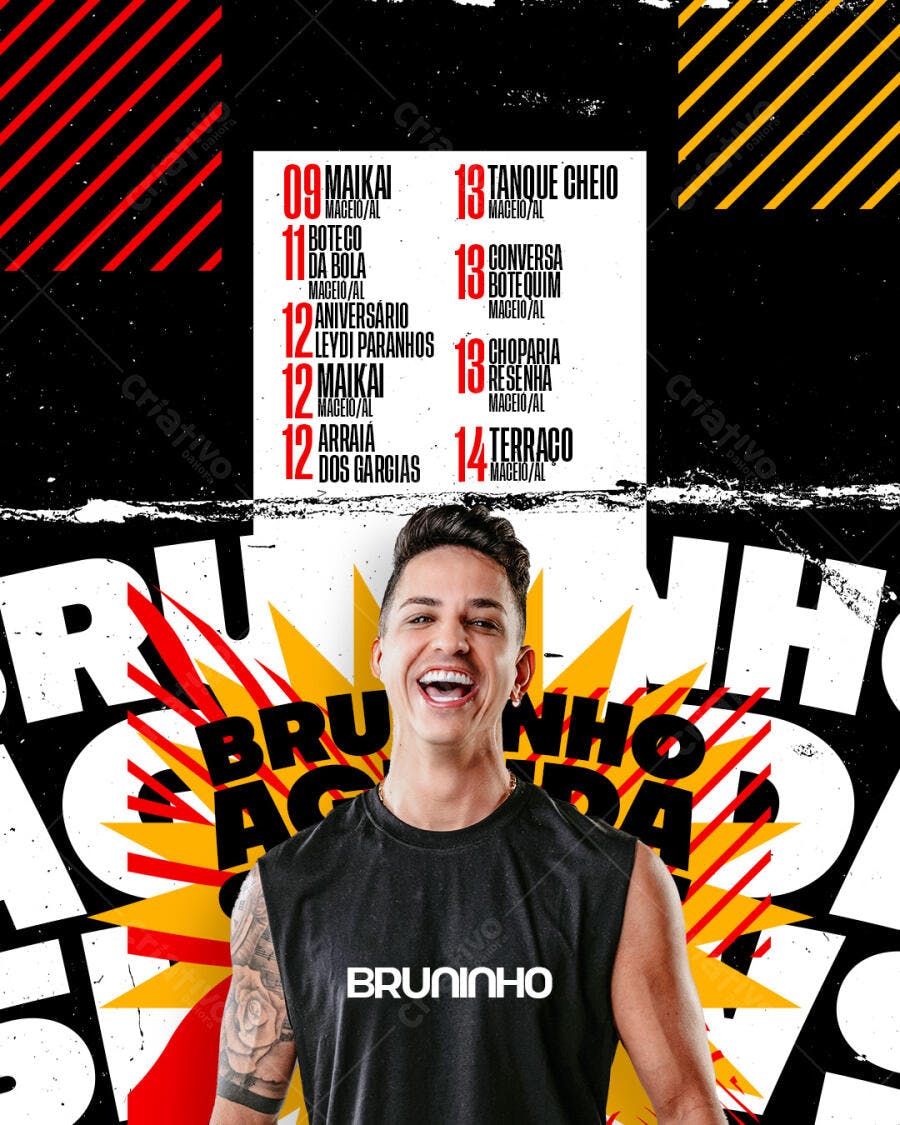 Flyer para Show Bruninho PSD Editável