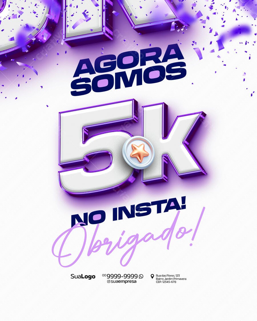 Postagem 5k Seguidores Instagram PSD Editável