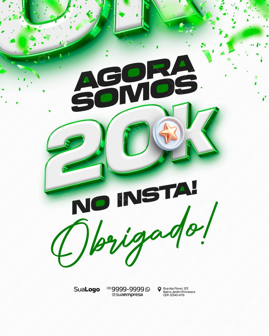 Flyer Aniversário 20k Seguidores PSD Editável
