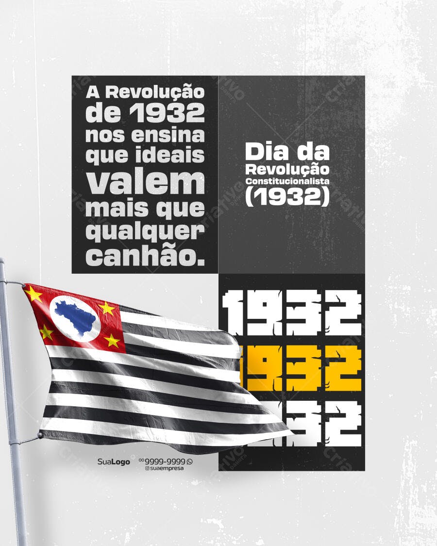 Post para Dia da Revolução Constitucionalista PSD Editável