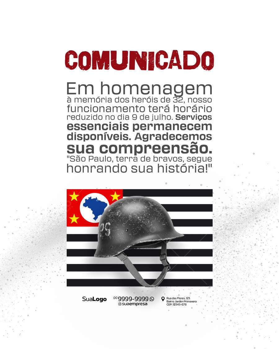 Comunicado 9 de Julho PSD Editável
