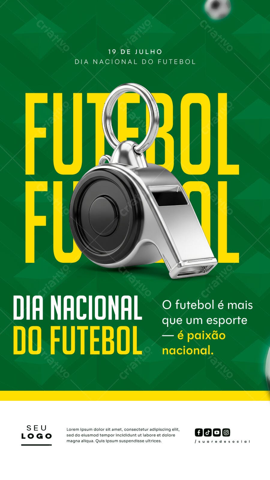 Flyer Dia Nacional do Futebol PSD Editável