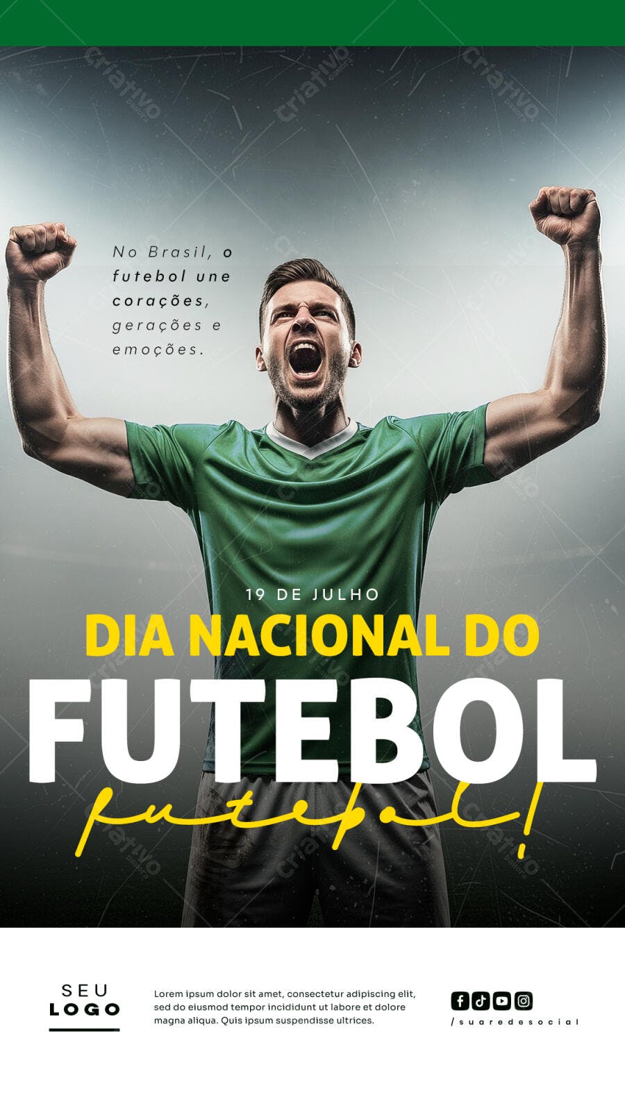 Flyer Dia Nacional do Futebol PSD Editável