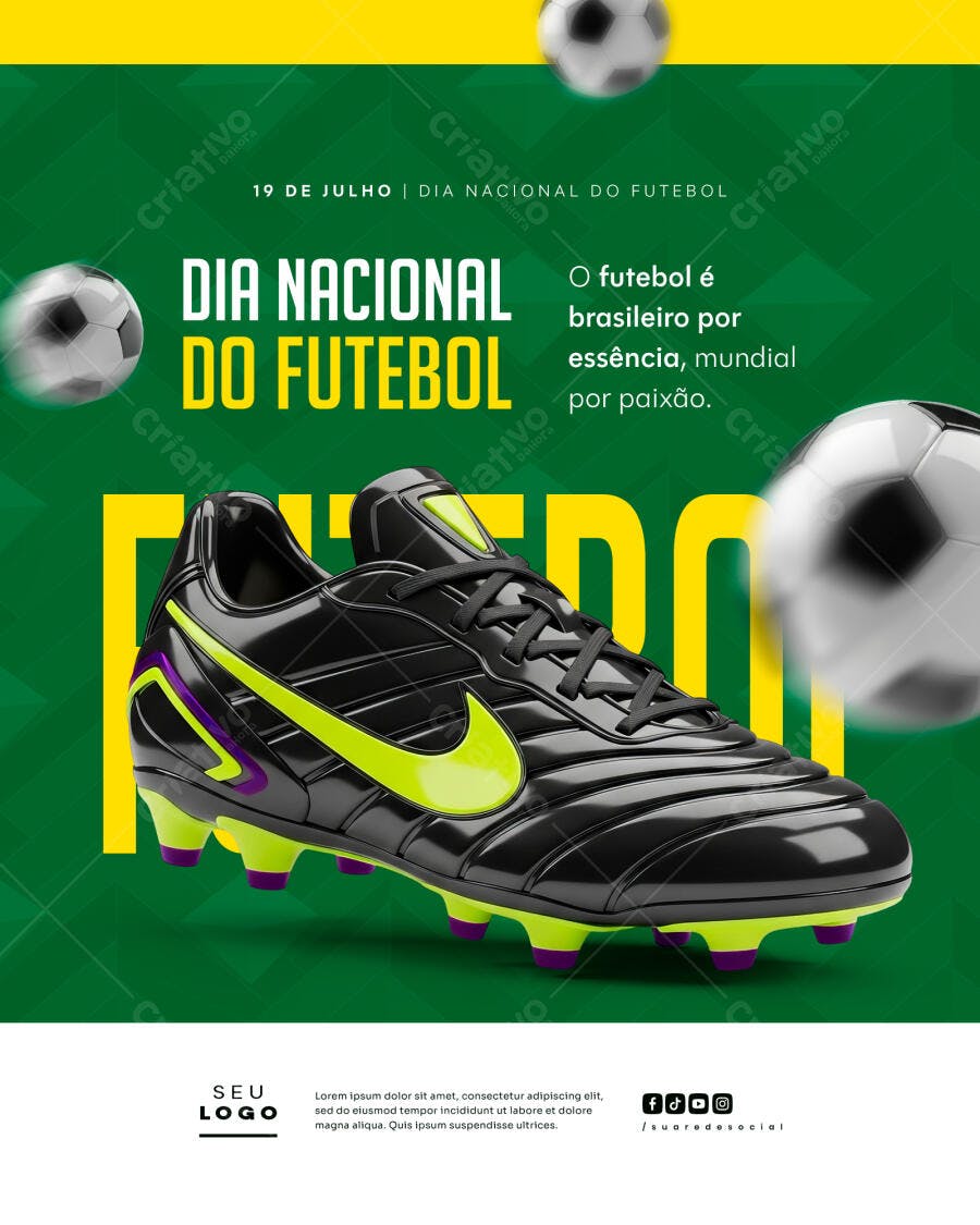 Flyer Dia Nacional do Futebol PSD Editável
