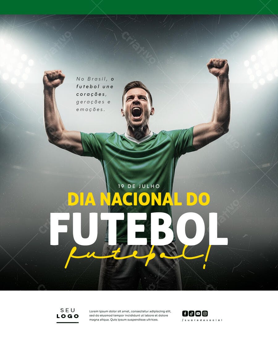 Flyer Dia Nacional do Futebol PSD Editável