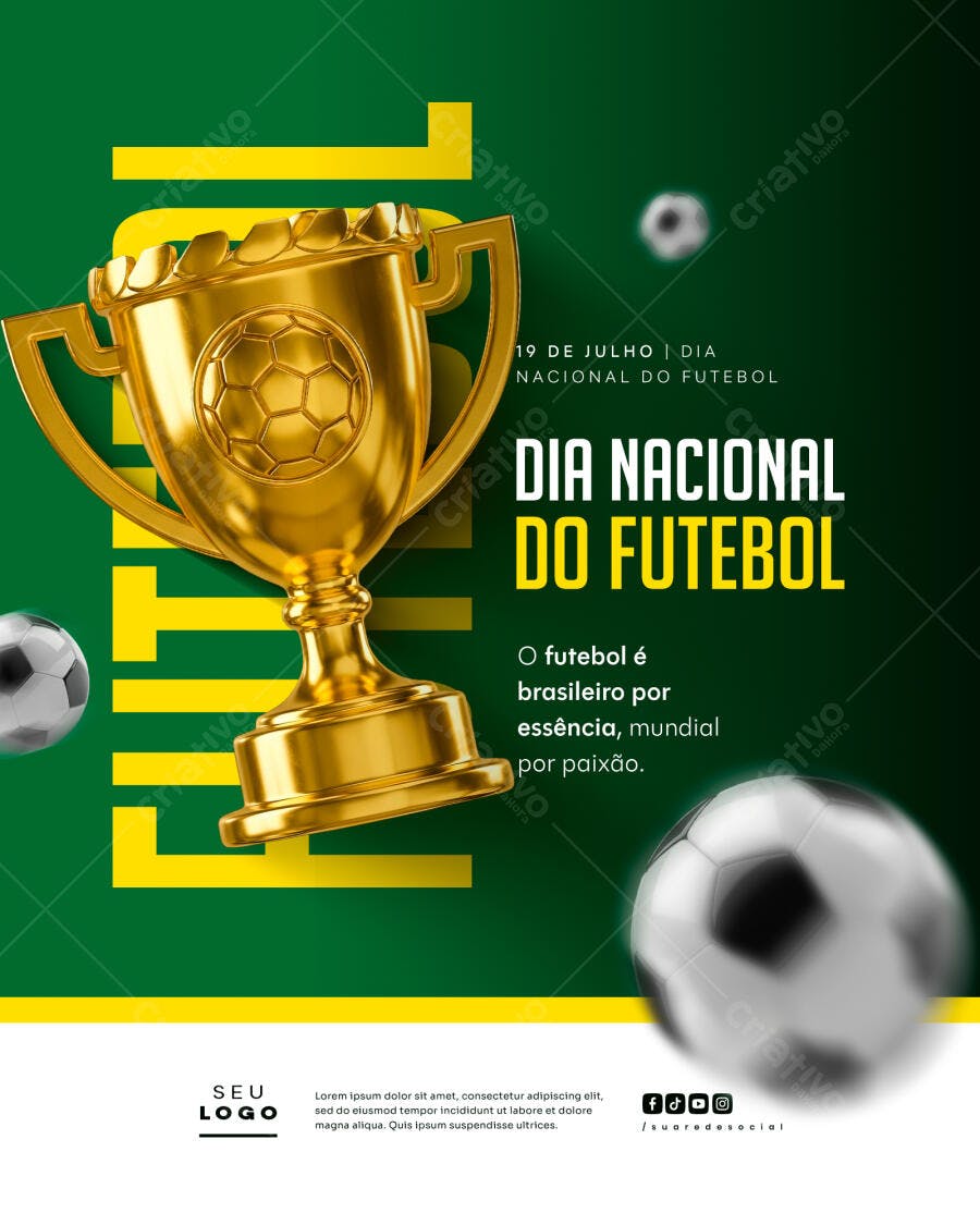 Flyer Dia Nacional do Futebol PSD Editável