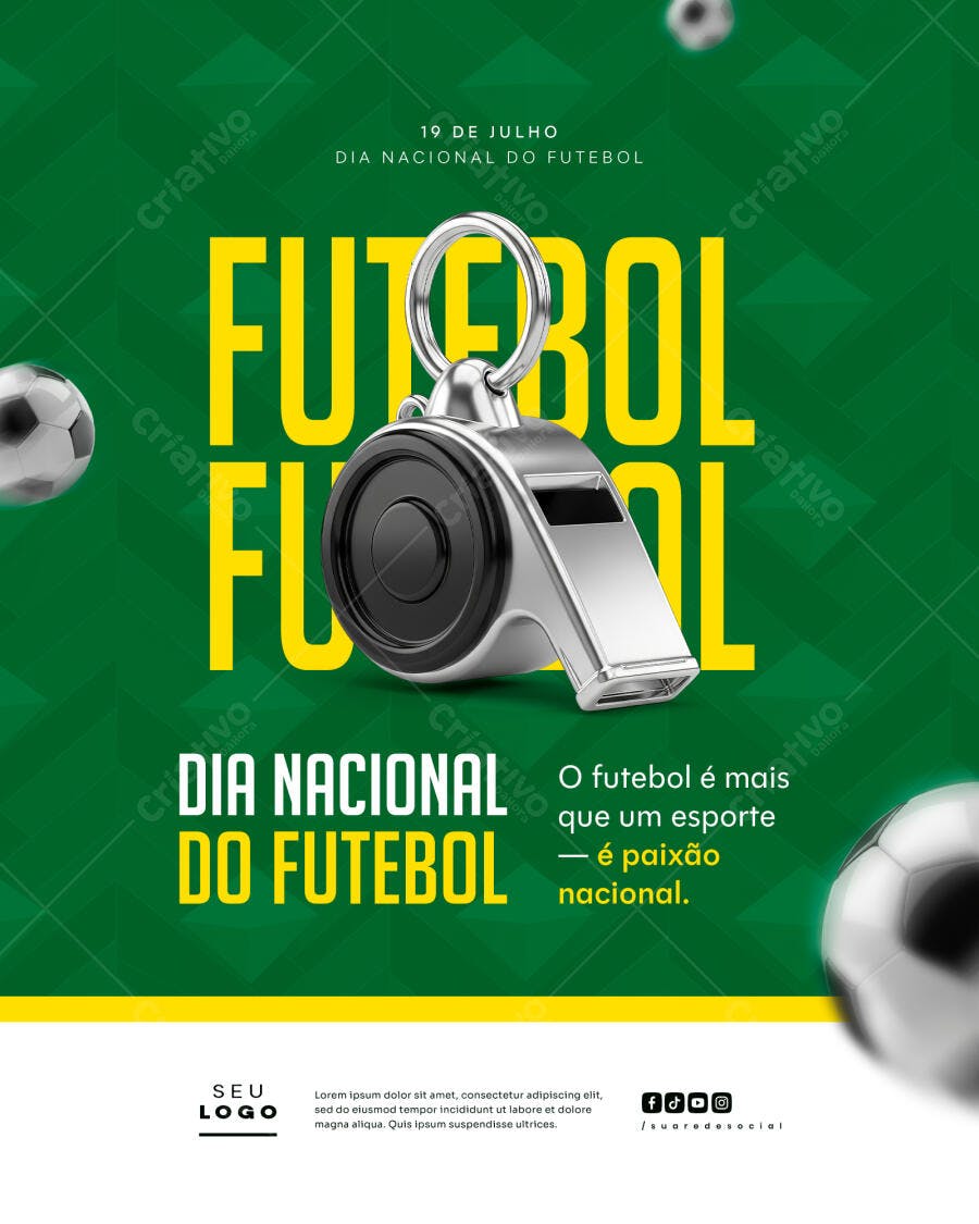 Flyer Dia Nacional do Futebol PSD Editável