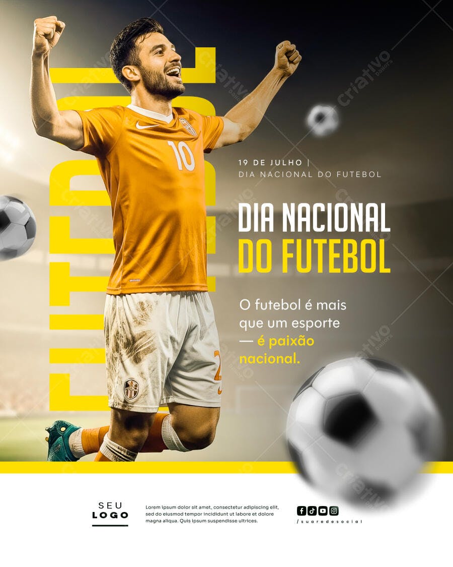 Flyer Dia Nacional do Futebol PSD Editável