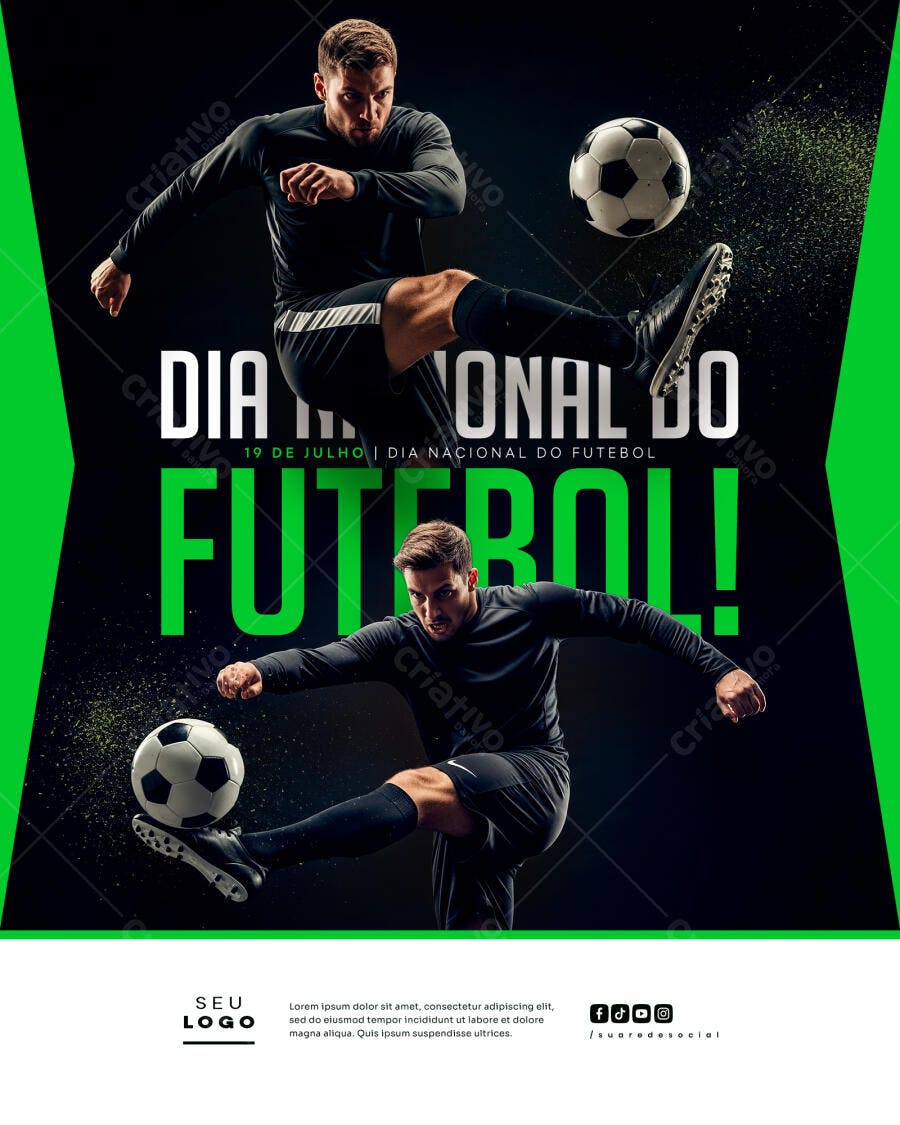 Flyer Dia Nacional do Futebol PSD Editável
