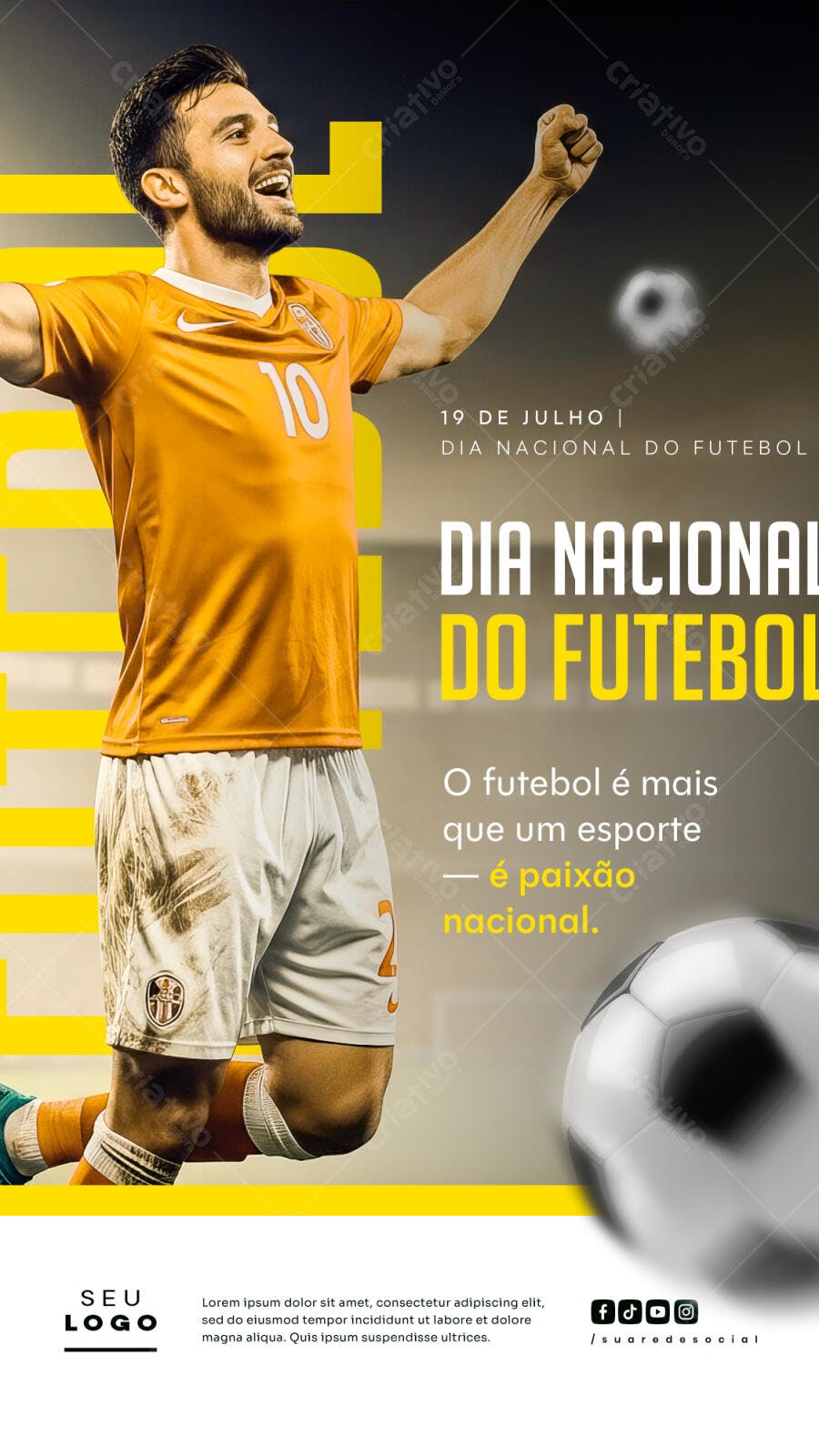 Flyer Dia Nacional do Futebol PSD Editável
