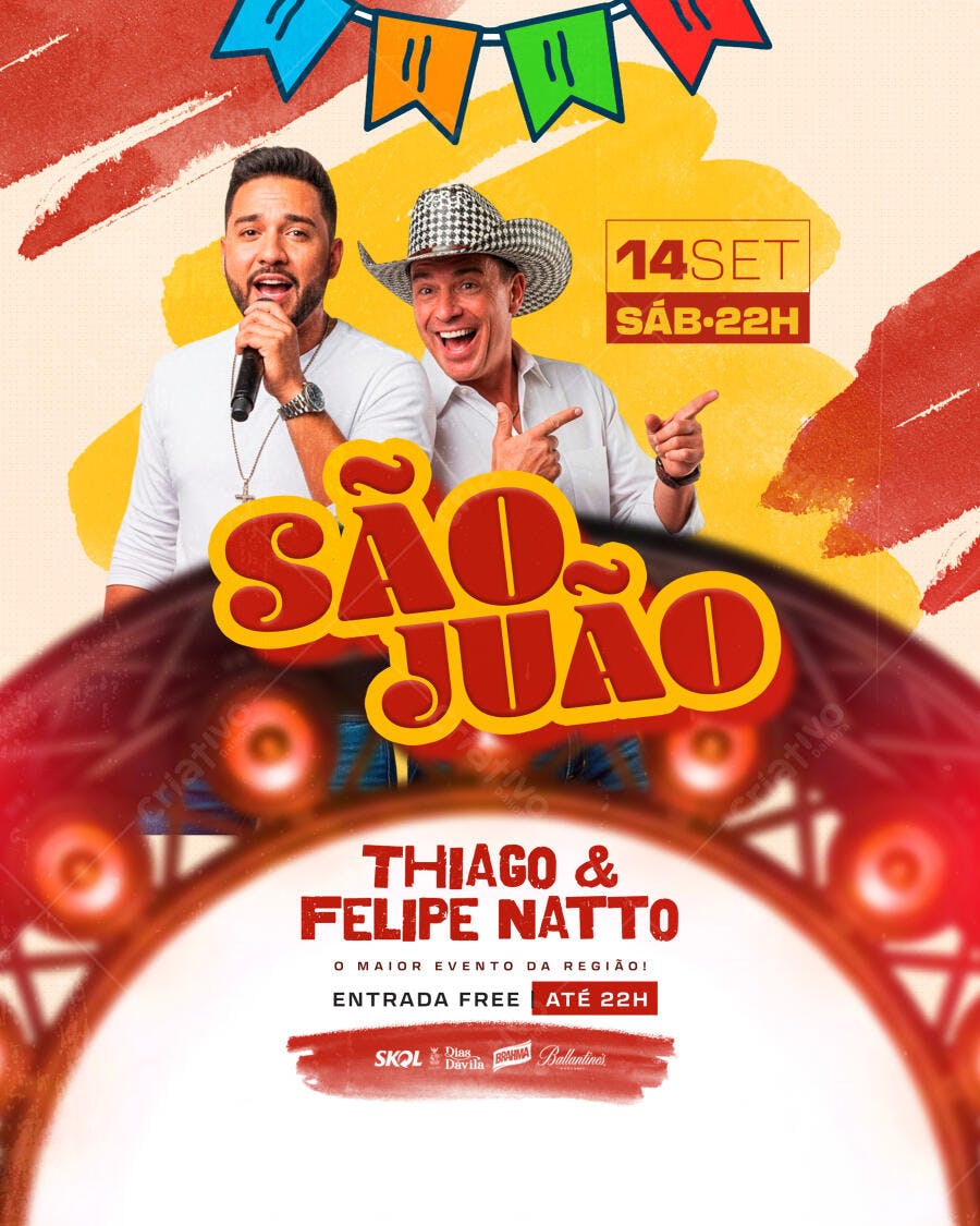 Flyer Festa Junina 14 de Setembro PSD Editável