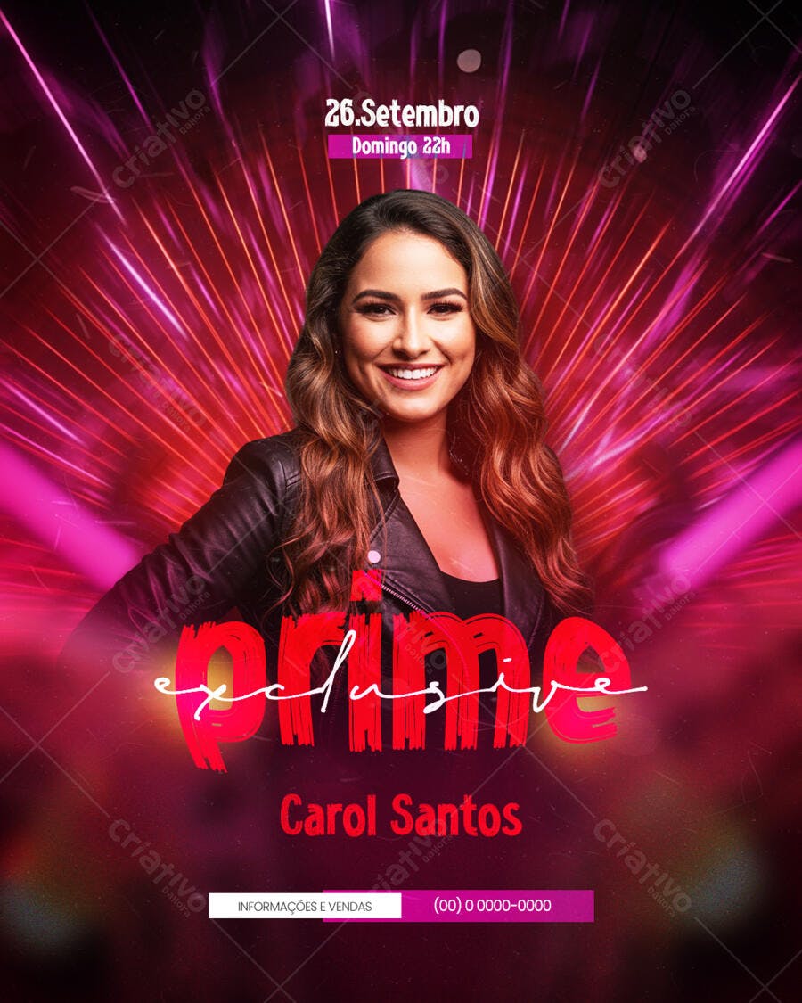 Flyer para Show Carol Santos 26 de Setembro PSD Editável