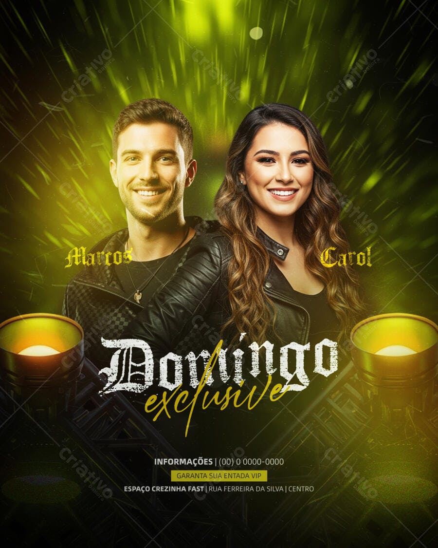 Flyer para Show Musical Domingo Exclusivo PSD Editável
