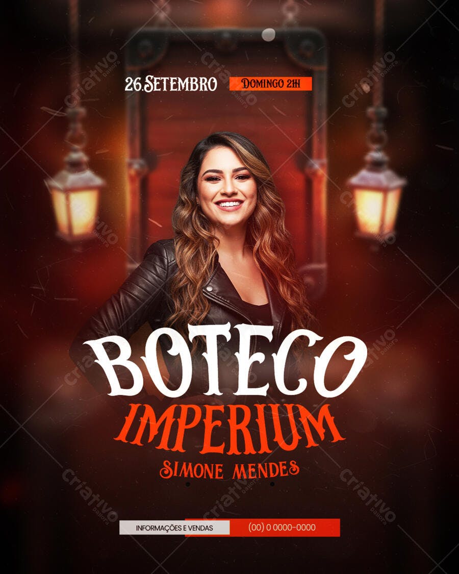 Flyer para Evento Musical com Simone Mendes PSD Editável