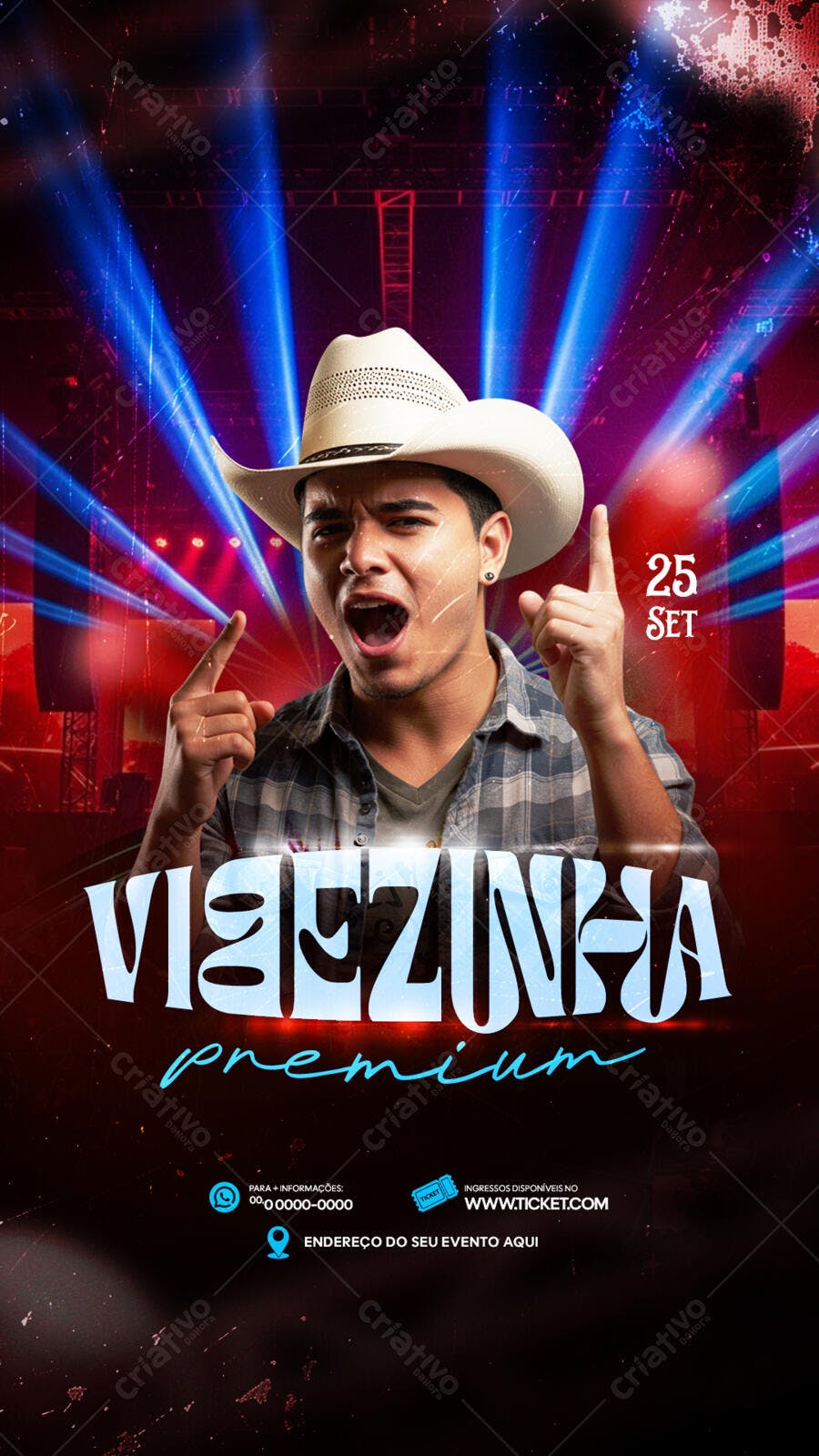 Flyer para Show Sertanejo 25 de Setembro PSD Editável