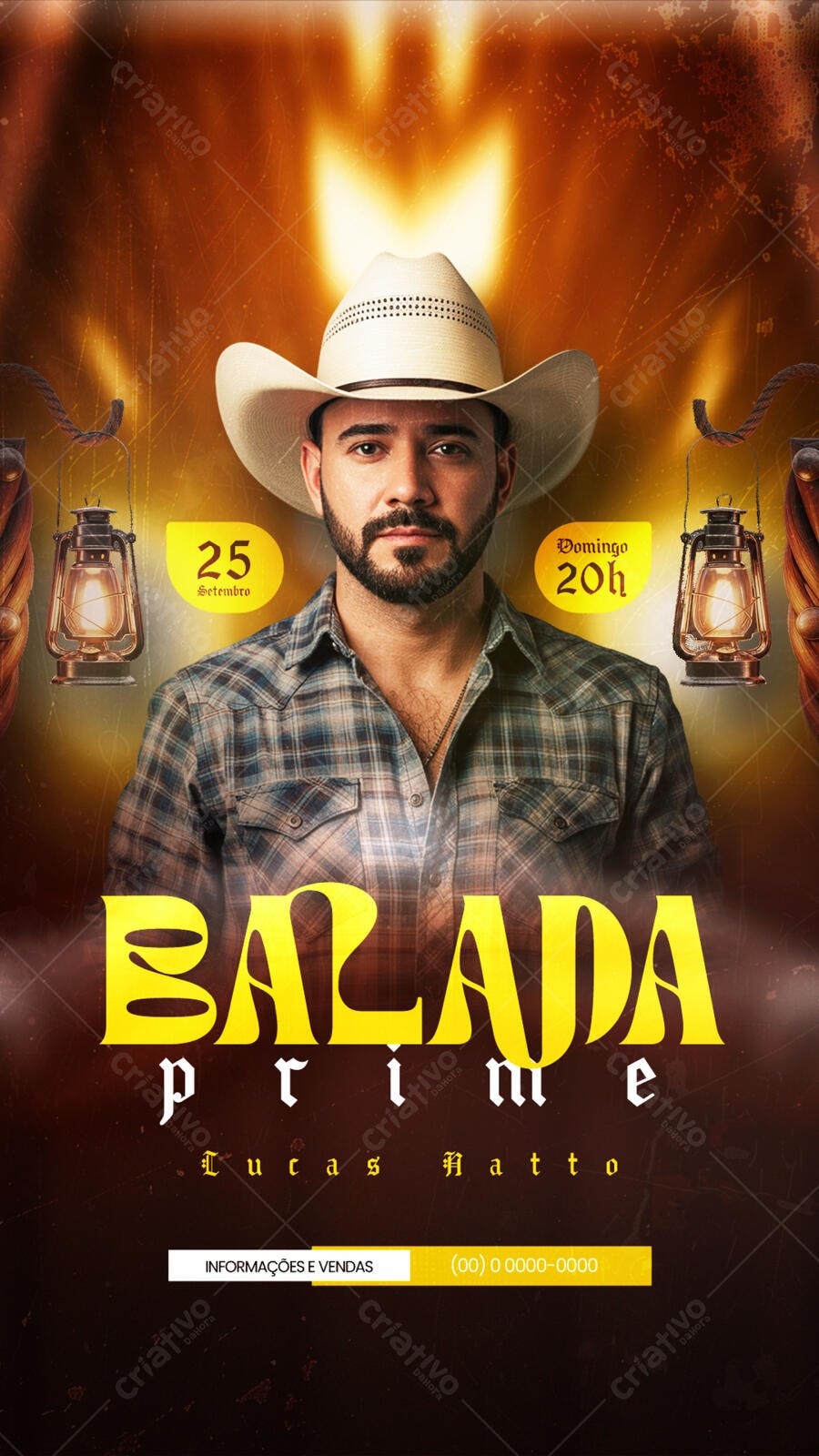 Flyer para Festa Sertaneja 25 de Setembro PSD Editável