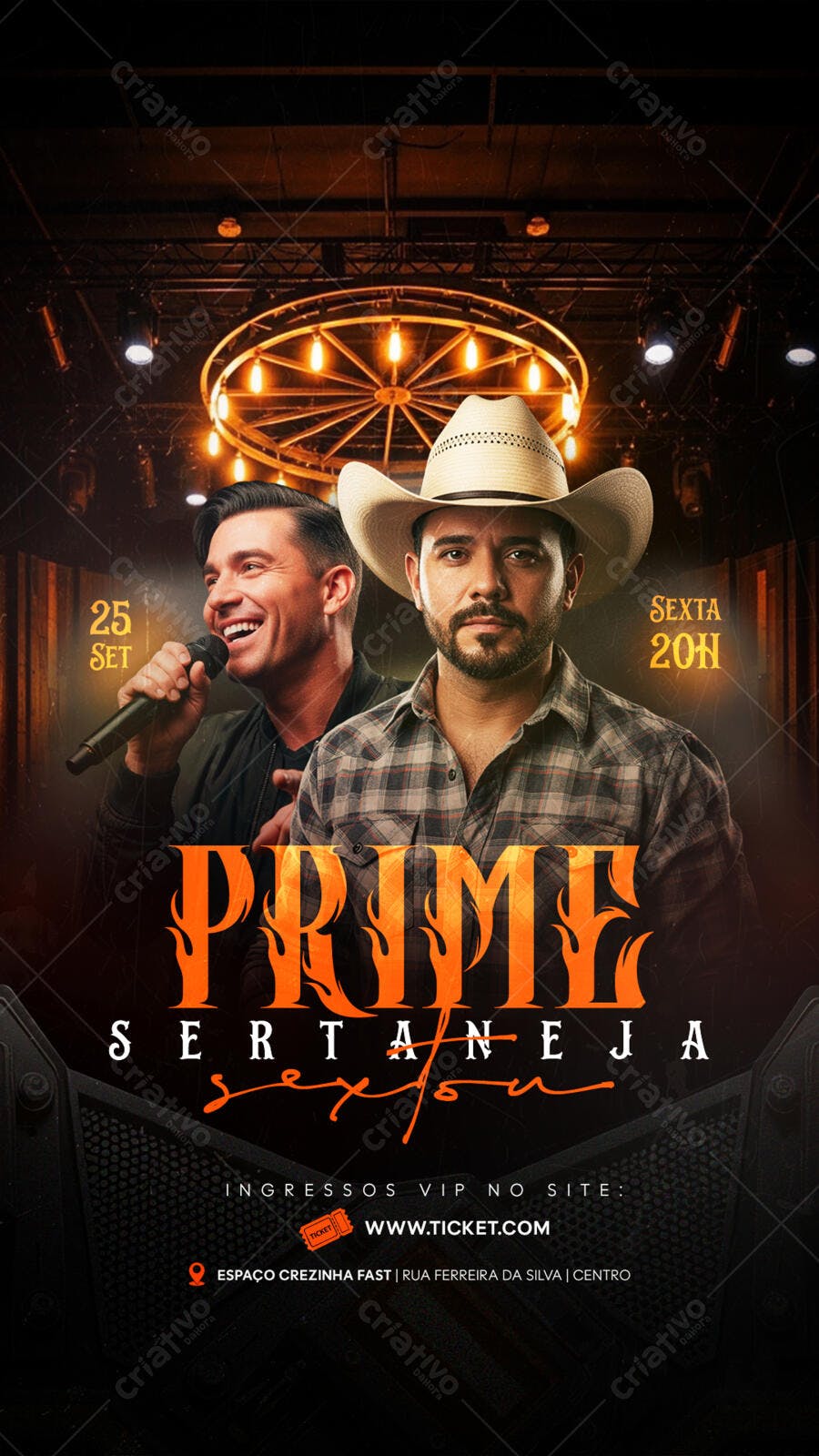 Flyer para Festa Sertaneja 25 de Setembro PSD Editável