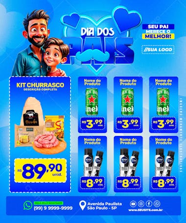 ENCARTE DIA DOS PAIS SUPERMERCADO REDES SOCIAIS