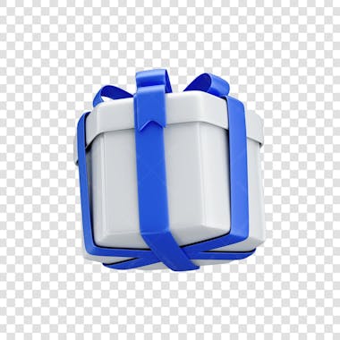ASSET 3D - EMBALAGEM DE PRESENTE BRANCA SEXTAVADA COM LAÇO AZUL E FUNDO ISOLADO (5)