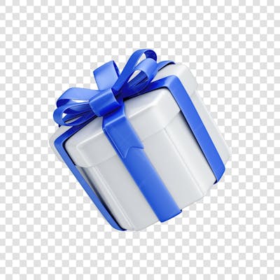 ASSET 3D - EMBALAGEM DE PRESENTE BRANCA SEXTAVADA COM LAÇO AZUL E FUNDO ISOLADO (4)