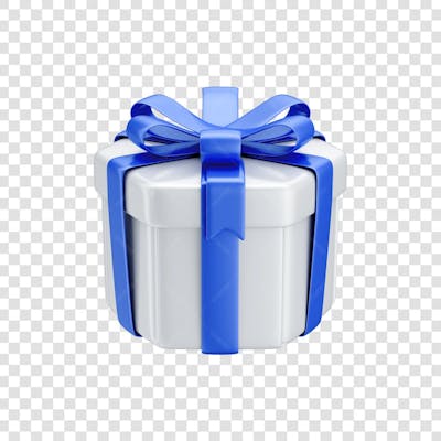 ASSET 3D - EMBALAGEM DE PRESENTE BRANCA SEXTAVADA COM LAÇO AZUL E FUNDO ISOLADO (3)