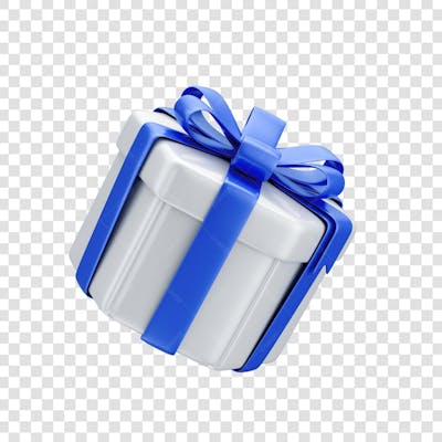 ASSET 3D - EMBALAGEM DE PRESENTE BRANCA SEXTAVADA COM LAÇO AZUL E FUNDO ISOLADO (8)