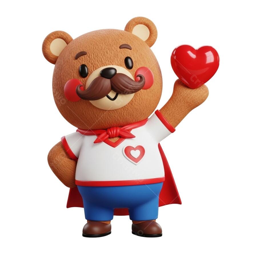 Post Instagram Dia dos Namorados Urso PNG com fundo transparente