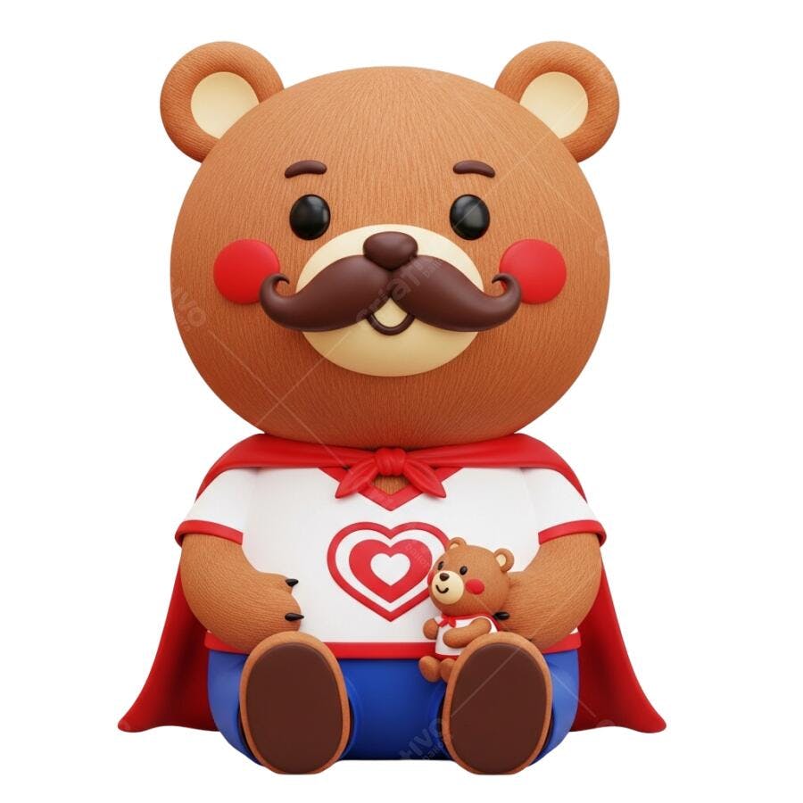 Post Instagram Dia dos Pais Urso Pai PNG com fundo transparente