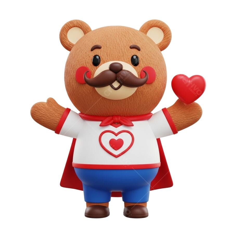 Post Instagram Dia dos Namorados Urso PNG com fundo transparente