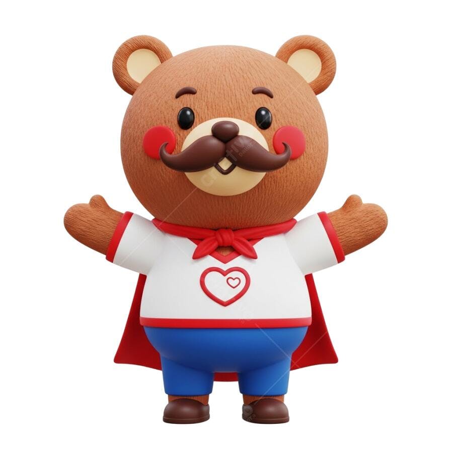 Post Instagram Dia dos Pais Urso Super Herói PNG com fundo transparente