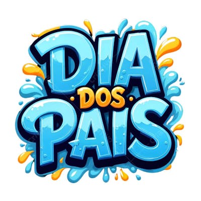 Dia dos Pais Selo 3D para Composição