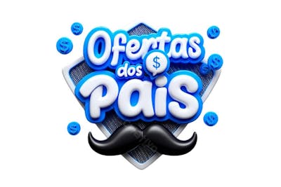 Dia dos Pais Selo 3D para Composição