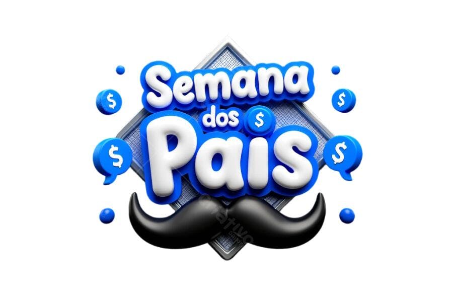 Banner Semana dos Pais PNG com fundo transparente