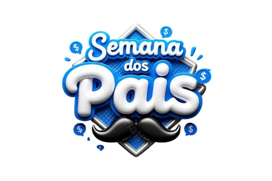 Banner Semana dos Pais PNG com fundo transparente