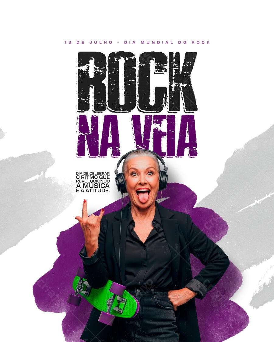 Flyer Dia Mundial do Rock PSD Editável