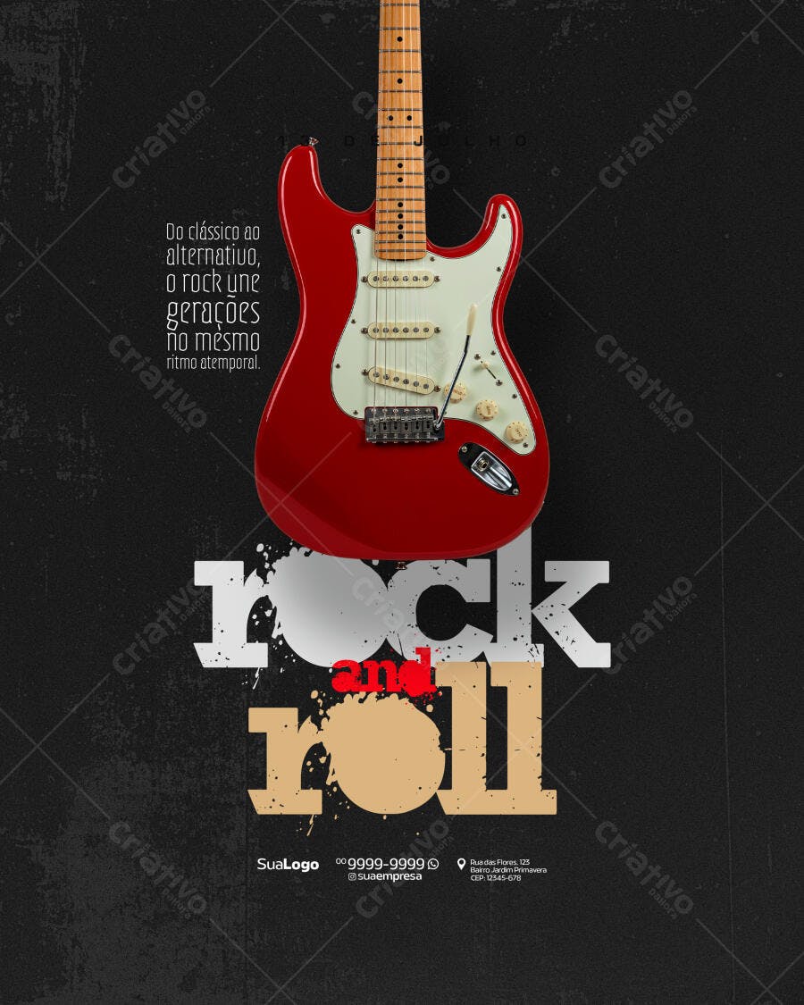 Flyer para Evento de Rock PSD Editável